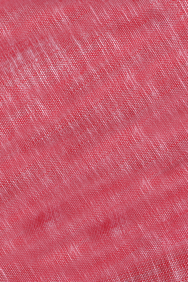 Camisa Manga Corta Color Coral Slim Fit Look De Lino Para Caballero 